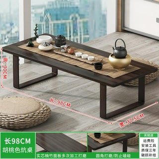 Buy dark-gray Black Japanese Coffee Table Small Legs Wood Vintage Kitchen Bamboo