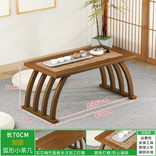 Buy black Black Japanese Coffee Table Small Legs Wood Vintage Kitchen Bamboo