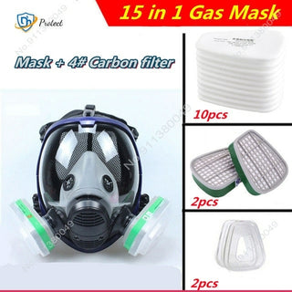 Buy gray Chemical mask 6800 15/17 in 1 gas mask dust respirator paint