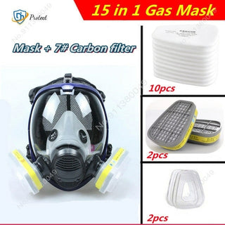 Buy yellow Chemical mask 6800 15/17 in 1 gas mask dust respirator paint