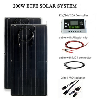 Buy 200w-etfe-solar-system Complete Solar Home System Kit 100W 200W 12V 18V Flexible Solar Panels