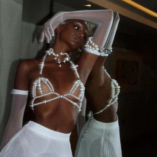Sexy Imitation Pearl Bra Bralette Body Chain