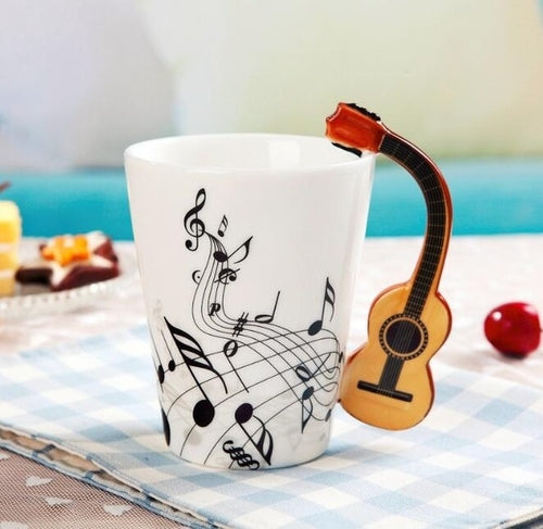 Creative Music Violin Style Guitar Ceramic Mug