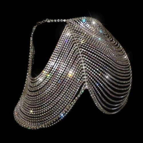 Crystal Lingerie Shoulder Chain and Dress