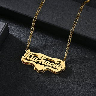 Customized Double Name Hip Hop Letter Necklace Name Gothic Double