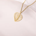Dainty Big Leaf Pendant Necklaces For Women Girls