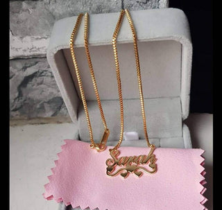 Personalized Box Chain and Heart Necklace