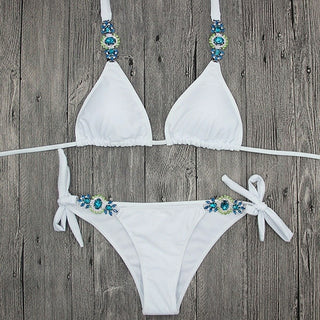 Buy b005white2 rhinestone straps bikini