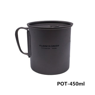 Buy pot-450ml FLAME&#39;S CREED 1100ml 1950ml Ultralight Outdoor Camping Titanium Pot &amp;