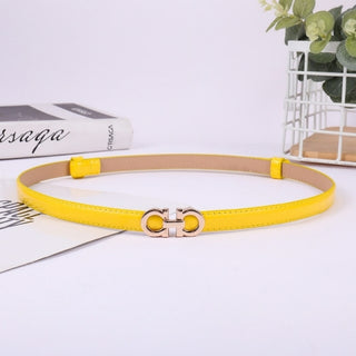Buy yellow Fashion Candy Colors Women Corset Belt Luxury Brand Adjustable Thin