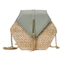 Fashion Hexagon Mulit Style Straw+pu Bag Handbags
