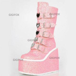 Buy pink-style-4 Goth Wedges