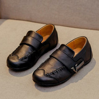 Buy black Genuine Leather Kids Shoes For Boys Black Dress Children Loafers Big