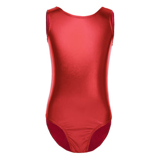 Buy red 2021 Girls One-Piece Sleeveless Leather Ballet Dance Gymnastics