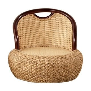 Buy red-wine Handmade Straw&amp;Rattan Furniture Tatami Seats Japanese Zaisu Chair for
