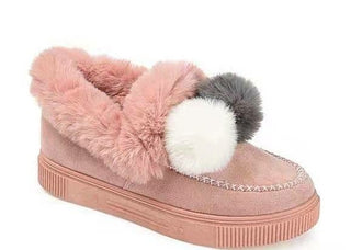 Buy color-3 2020 women new winter high top shoes with soft bottom and  pom pom fur
