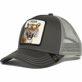 Buy tiger-gray Animal Snapback Cotton Baseball Cap