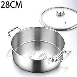 Buy white Hotpot Stainless Steel Hot Pot Soup Pot Non Stick Pan Cookware Kitchen