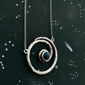 Milky Way Jewelry Set - Spiral Silver Necklace and Earrings with