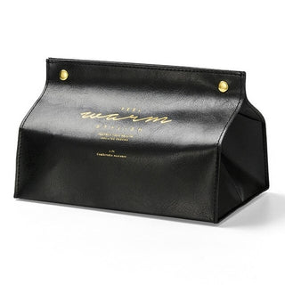 Buy black Leather Tissue Box Case