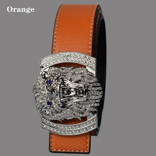 Buy silver-orange Fashion Shiny Diamond Lion