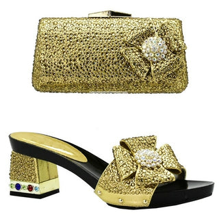 Buy gold Shoes with Matching Bags for Wedding