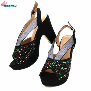 Buy black-only-shoes CRYSTAL Shoes and Bag Set in
