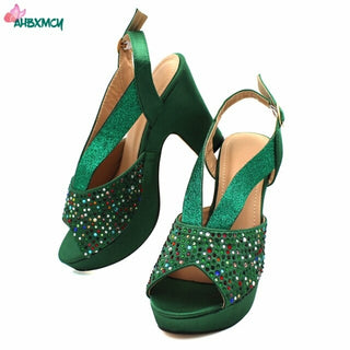 Buy green-only-shoes CRYSTAL Shoes and Bag Set in