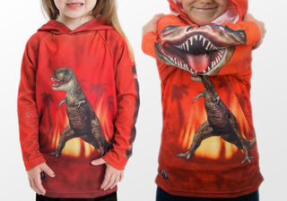 T-REX DINO in RED Hoodie Sport Shirt by MOUTHMAN®