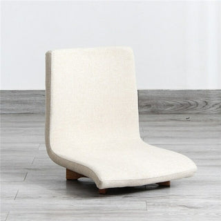 Buy rice-white Modern 360 Degree Swivel Floor Chair w/Lumbar Support Japanese Style