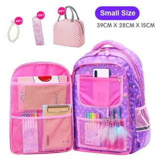 Buy clear Girl Dot Printed Primary Middle Bookbag Waterproof School