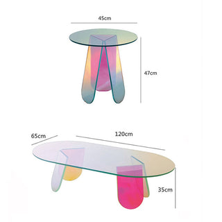 Nordic Transparent Acrylic Table Simple Mini Side Table Colorful Laser