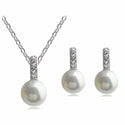 Faux Pearl Necklace and Earring Set-Pearl Necklace Set-Bridal Jewelry