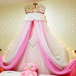 Buy silver Princess Crown Mosquito Net Bed Curtain Girl Children Room Decor
