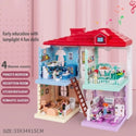 Princess Villa Plastic DIY Dollhouses Play House Furniture Kit With