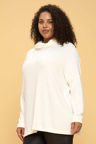 Ivory Long Sleeve Open Back Pullover Top