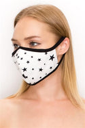 FASHION MASK 101-ST2-OFF WHITE star print double layer contoured face