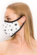 FASHION MASK 101-ST2-OFF WHITE star print double layer contoured face