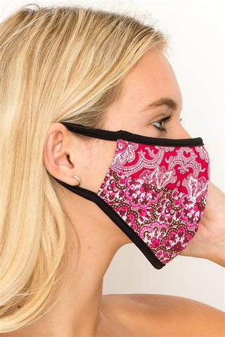 FASHION MASK SW542-MASK101-PP-paisley print double layer contoured