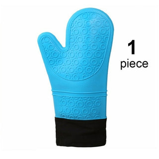 Buy blue Silicone Heat Resistant Insulation Kitchen Microwave Glove Oven Mitts
