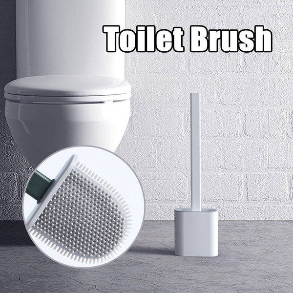 Silicone Wc Toilet Brush Wall Mounted Flat Head Flexible Soft Bristles