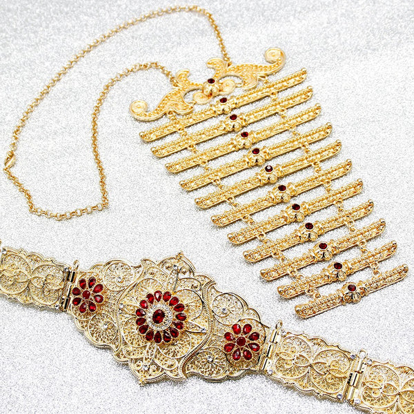 Sunspicems Caucasus Women Belt Breastplate Bib Morocco Jewelry Sets