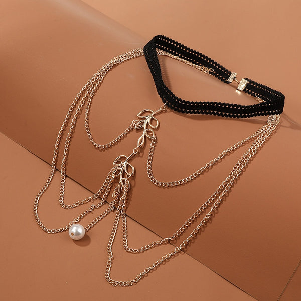 Trendy Female Gold Color Metal Chain Multilayer Leg Chain For Women