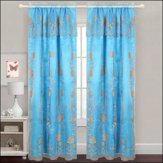 Buy light-blue-gold Zoey - Embroidered Panel With Backing - Set of Two - Assorted Colors