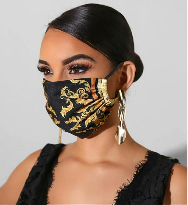 Italian Style Black / Gold Fashion Mask