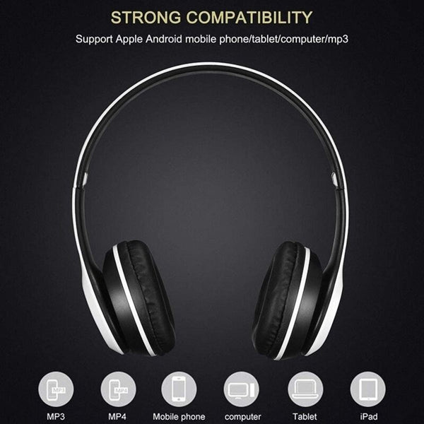 Wireless Headset Bluetooth Headphones Foldable Earphone With Mic MP3