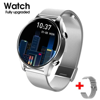 Buy silver-mesh-belt Women Smartwatch Full Touch screen Support Dial Call Heart Rate
