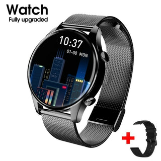 Buy black-mesh-belt Women Smartwatch Full Touch screen Support Dial Call Heart Rate