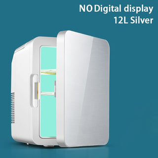 Buy silver-no-display 12L Portable Mini Refrigerator Student Dormitory Heating and Cooling Cosmetics Car Home Dual-Use Refrigeration and Preservation