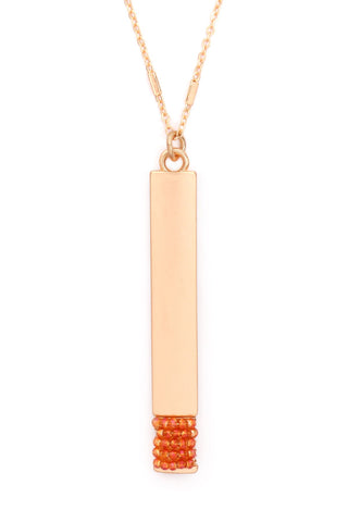 Buy matte-gold-orange Myn1375 - Bar Pendant Necklace